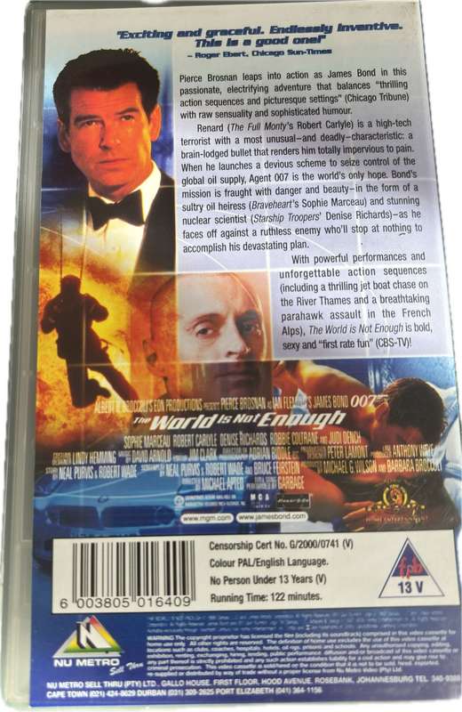 James Bond VHS x 2 Die Another Day & World is not Enough