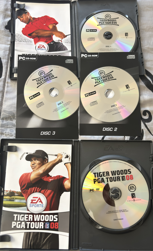 PC Golf Games Tiger Woods PGA Tour 06 with 3 discs, 08 dvd plus manuals
