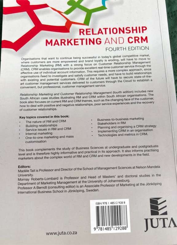 Relationship Marketing and CRM 4th Edition by M Tait & M Roberts-Lombard