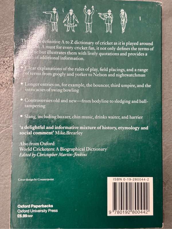 The Dictionary of cricket M Randell