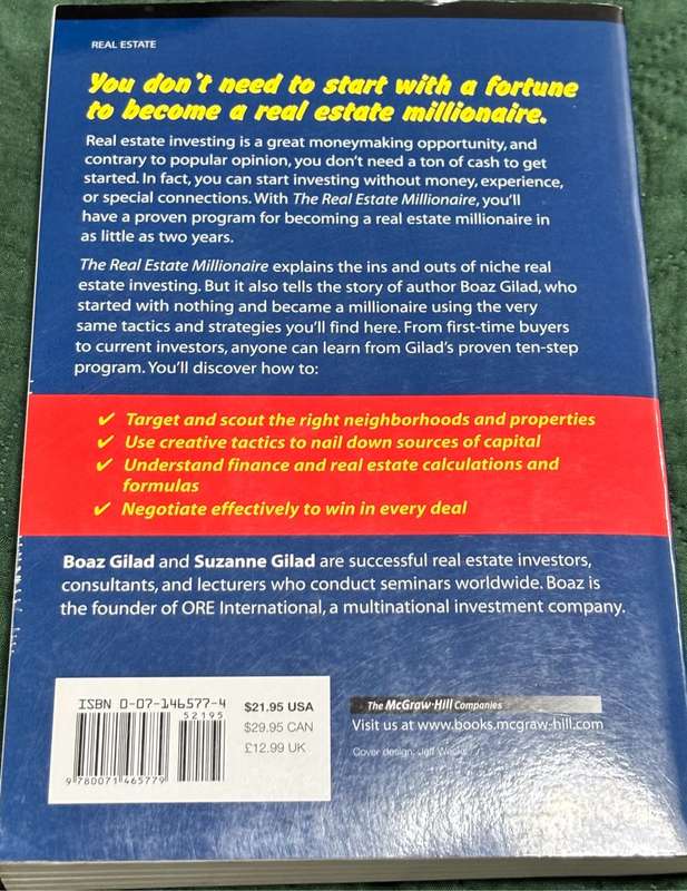 The Real Estate Millionaire Boaz Gilad and Suzanne Gilad 1st Edition 2006