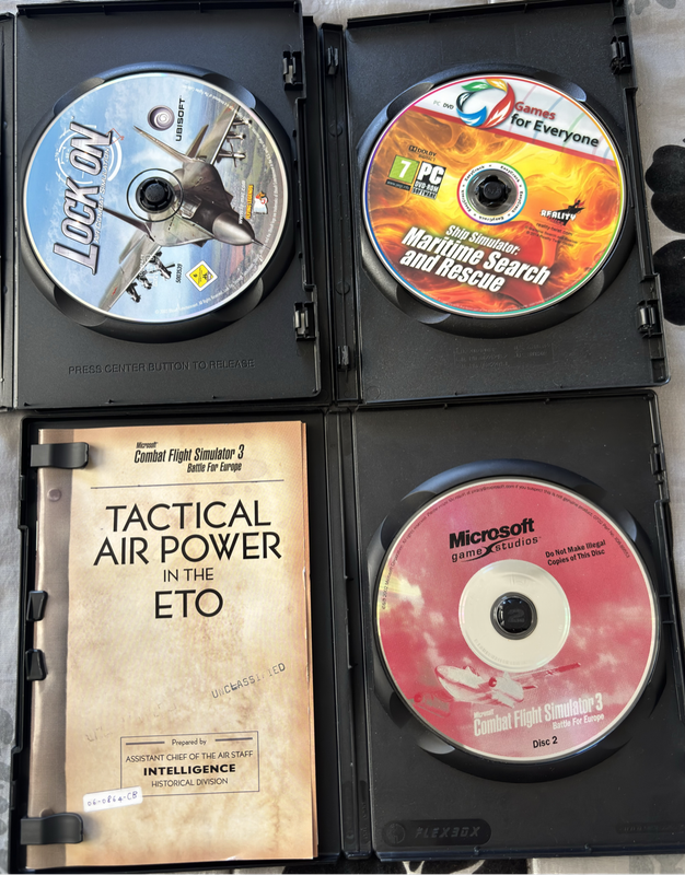 PC Simulator Games Lock on, Ship Sim, Combat Flight with Map + Strike Plan games