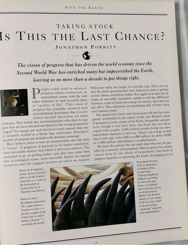 Save the Earth by Jonathon Porritt Environmental Green