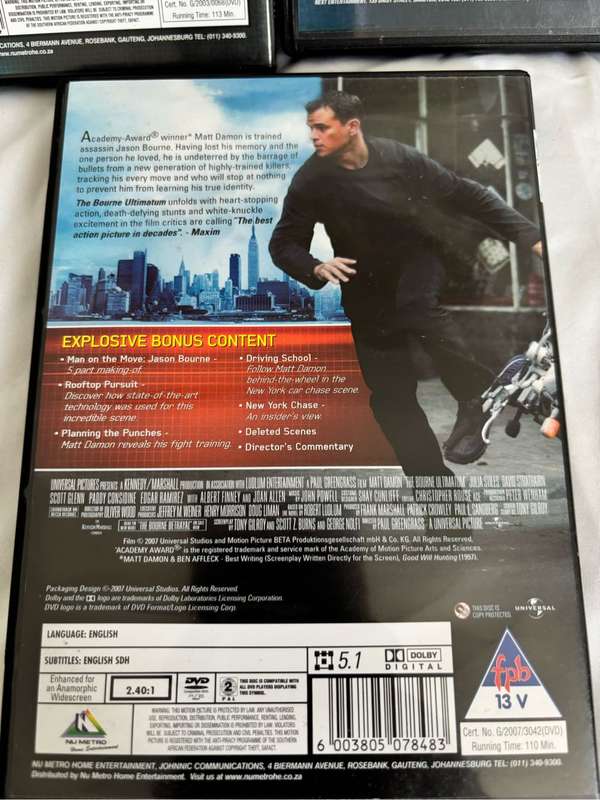 Bourne Identity 3 DVD Movie Combo
