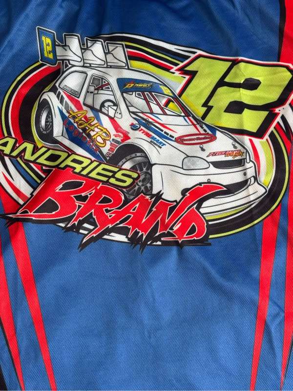 Racing Shirt Andries Brand 12 Blue Full Print front and back