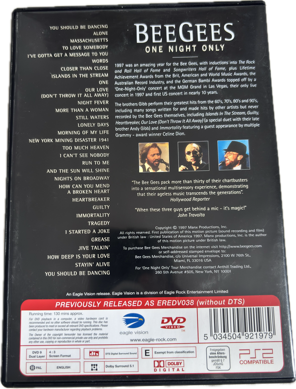 Two Music DVDs Pink Floyd & Bee Gees Collection