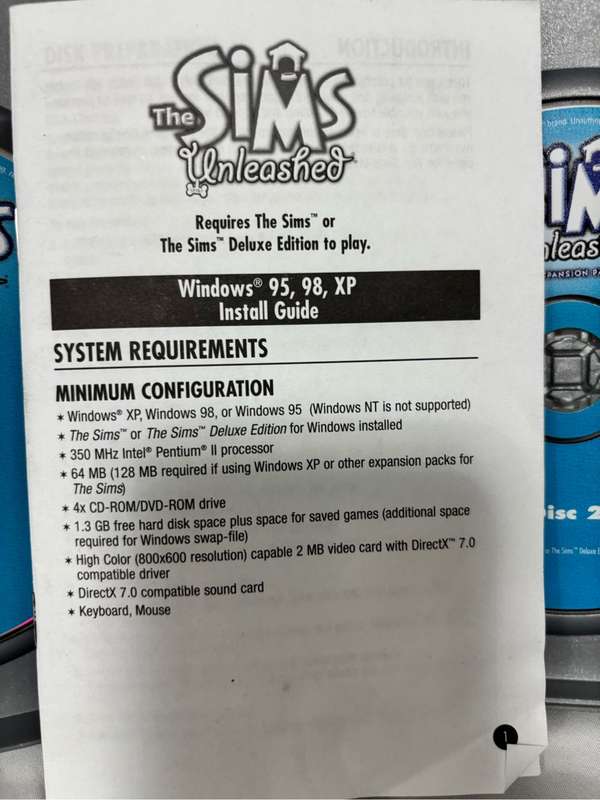 PC Game The Sims combo Unleashed Expansion Pack , Sims 2 Pets Expansion Pack