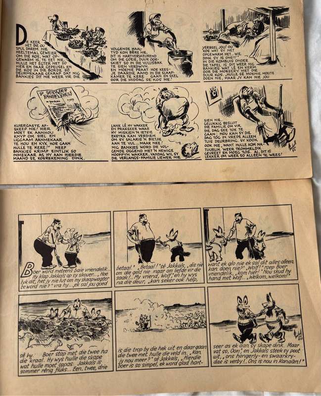 Old Comics deur Honiball Adoons-Hulle no.5 & Jakkals en Wolf no.12 Collectable Rare