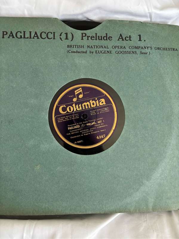 Opera in English Rare 1st Recording 1927 Pagliacci Durable Case