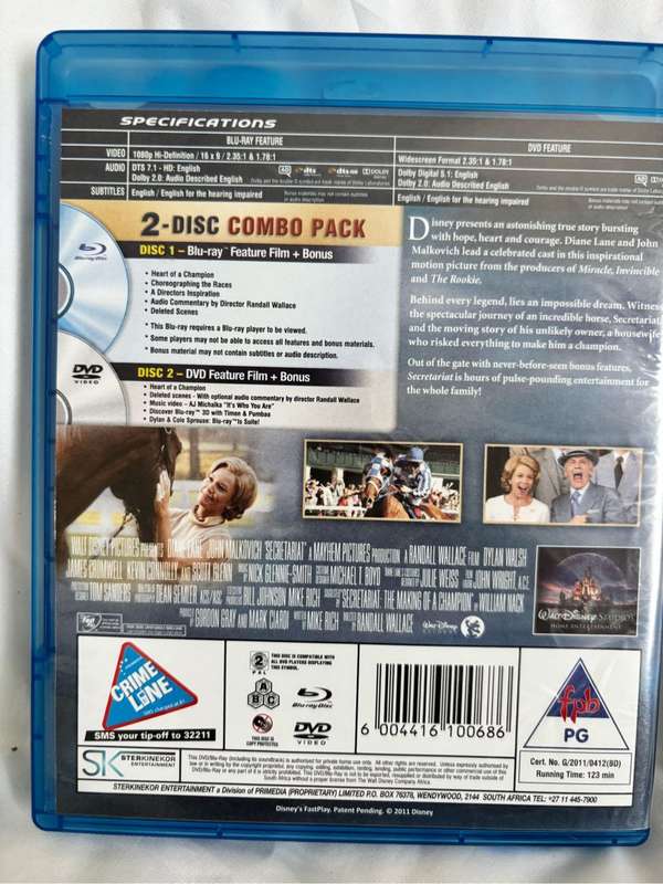 Blu-ray Magnificent Seven, Secretariat 2 Discs, Mama Mia the Movie