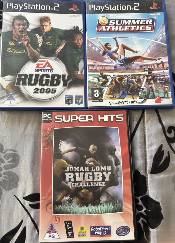 PS2 Rugby 05, Summer Athletics and Jonah Lomu PC Games lot