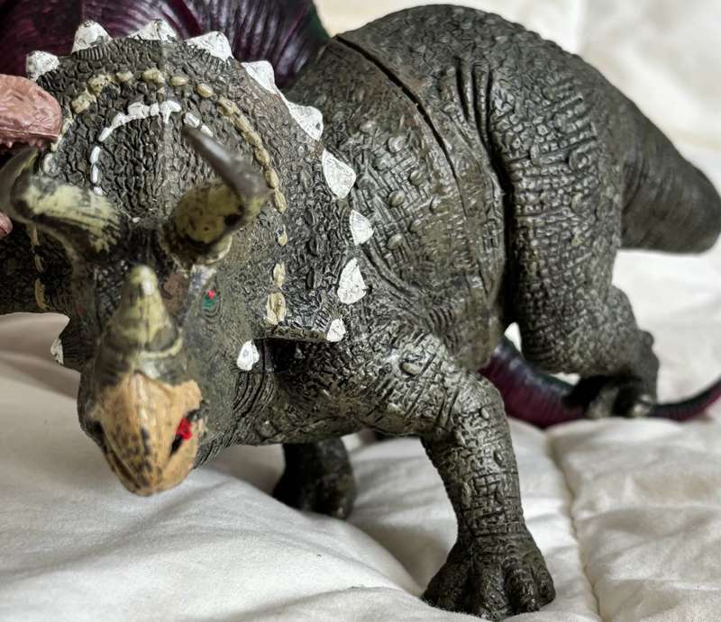 Dinosaurs x 4 Brontosaurus 42cm x 15cm, Tyrennosaurus Tex two, Triceratops