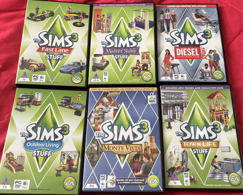 PC DVD Sims 3 Lot of 6 Games