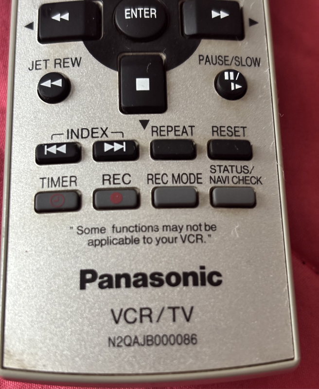 Panasonic OEM VCR/TV Remote Control N2QAJB000086