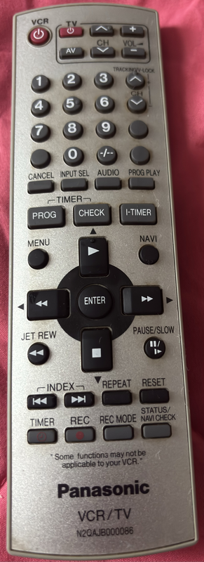 Panasonic OEM VCR/TV Remote Control N2QAJB000086