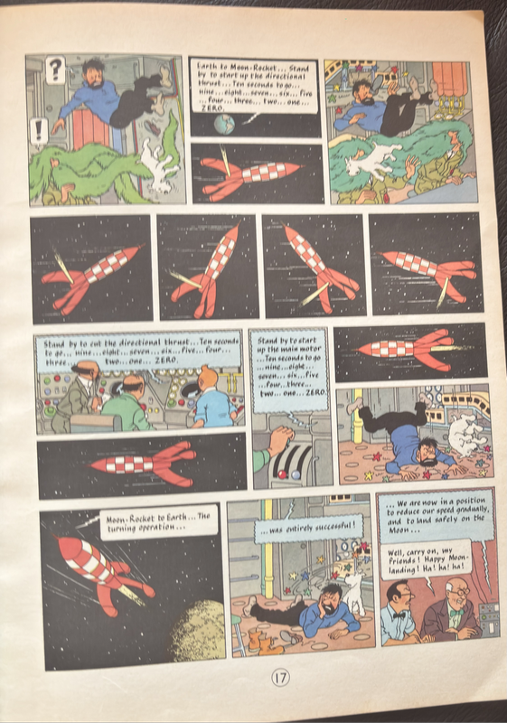 2 Old Comics 1974 Topper Book & Herge Tintin Explores the Moon 1975