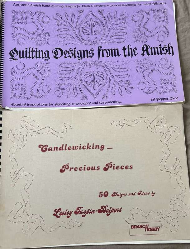 Quilting and Candlewicking  x 2 Books30cm x 44cm Embroidery Stenciling