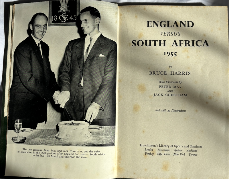 Old 1st Edition Cricket England vs South Africa 1955 Signed Bruce Harris
