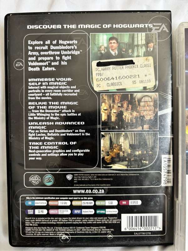 PC DVD Harry Potter Order of Phoenix and Avatar the Game Combo