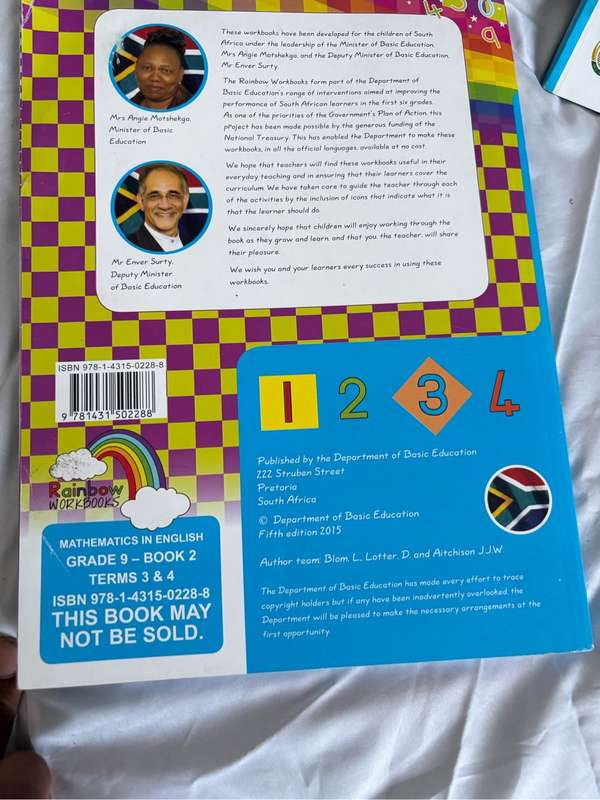 Two books Mathematics in English Grade 9 Book 1 and Book 1