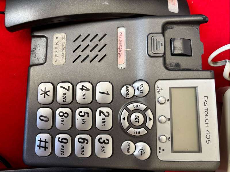 Easy Touch 405 Telephone lot of 5, Plus Panasonic KX-FT72 fax machine Vintage