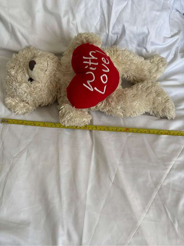 Valentine Teddy Bear Cream Red Heart With Love