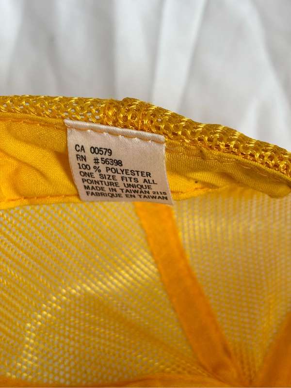 Rare Short Brim Trucker Hat 70s Style Yellow White