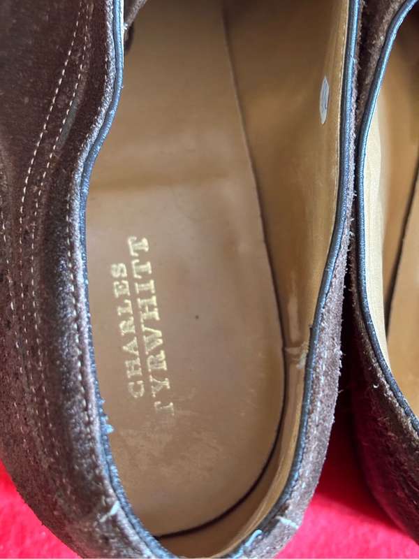 Elegant Goodyear Welted Brown Suade Mens Size 13 Shoes