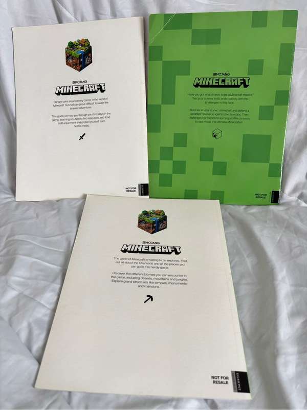 Minecraft Three Books Adventures and Challenges, Guide to the Overworld, and Guide to Survival