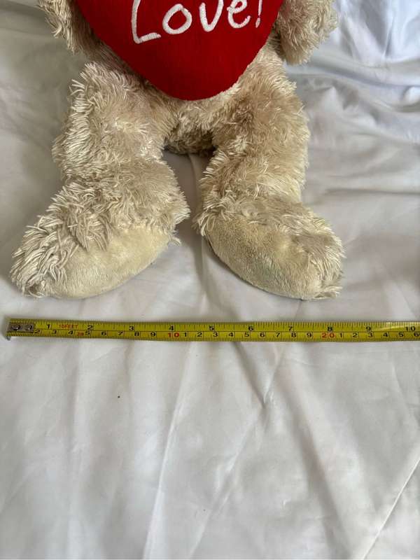 Valentine Teddy Bear Cream Red Heart With Love