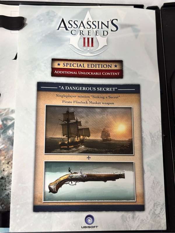 PC DVD ROM Assassins Creed Two Games Revelations, Creed 3 both special editions two disks each