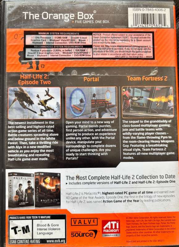 PC Games x 3 Tomb Raider 3, The Orange Box 2 disks & Sniper
