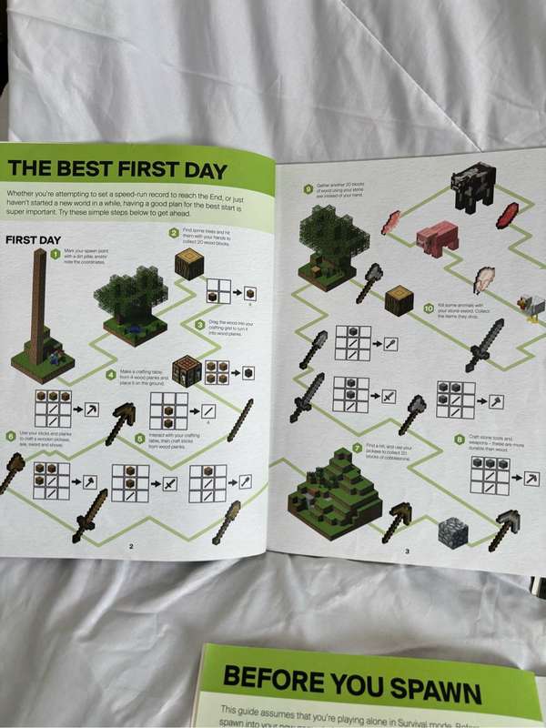 Minecraft Three Books Adventures and Challenges, Guide to the Overworld, and Guide to Survival