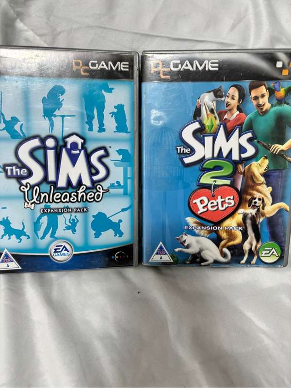 PC Game The Sims combo Unleashed Expansion Pack , Sims 2 Pets Expansion Pack