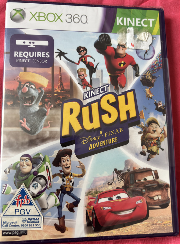 New Sealed X Box 360 Kinect Rush A Disney Pixar Adventure