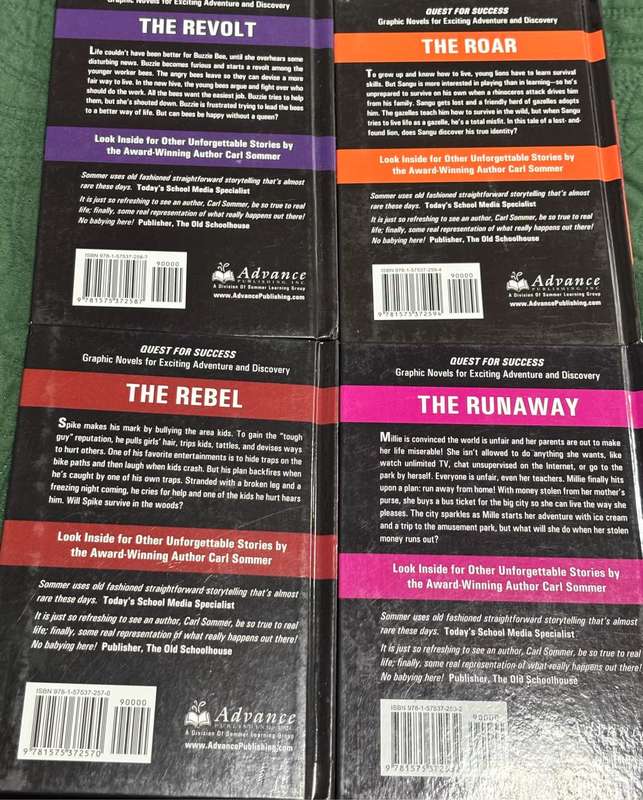 Carl Sommer x 4 Books Revolt, Runaway, Roar, Rebel 2009 1st Editions Hardcover