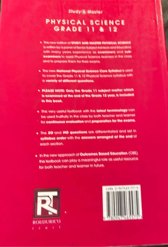 Grade 11 and 12 Physical Science Study Master by E. J. van Zyl, V. Craul