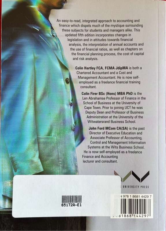 Business Accounting and Finance for managers an introduction 5th Edition CF Hartley, Colin Firer