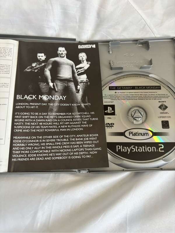PS2 The Getaway Black Monday Game 2004