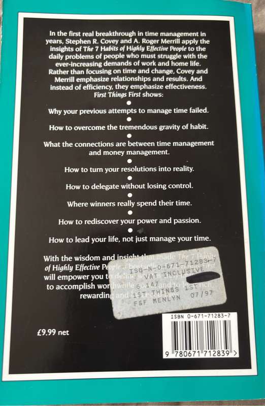 Motivational books x 2, The Ladder of Success & First things First Steven R Covey