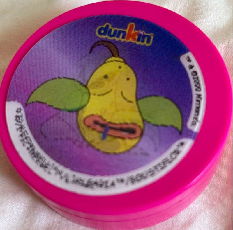 3x Pokémon 1997-2000 Nintendo Dunkin Morphing Tazos on pink containers