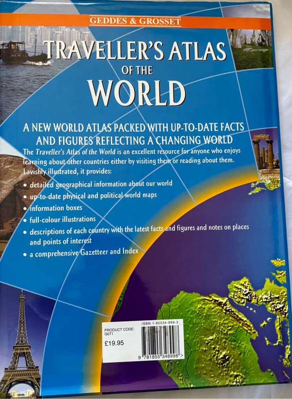 Travellers Atlas of the World by Geddes & Grosset 35cm x 26cm
