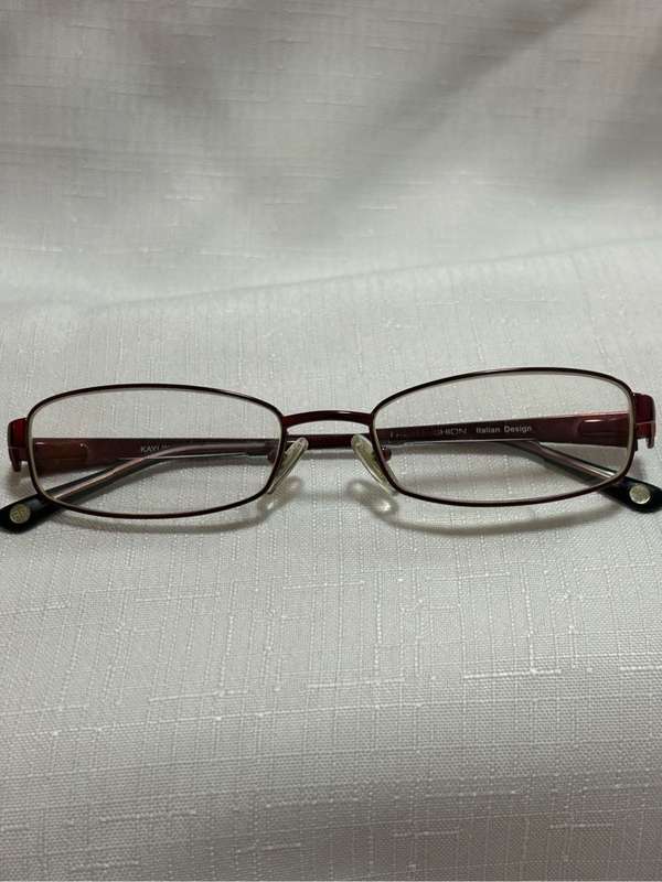 Kaylin Eyeglass Frame Burgandy 52-17 Italian Design