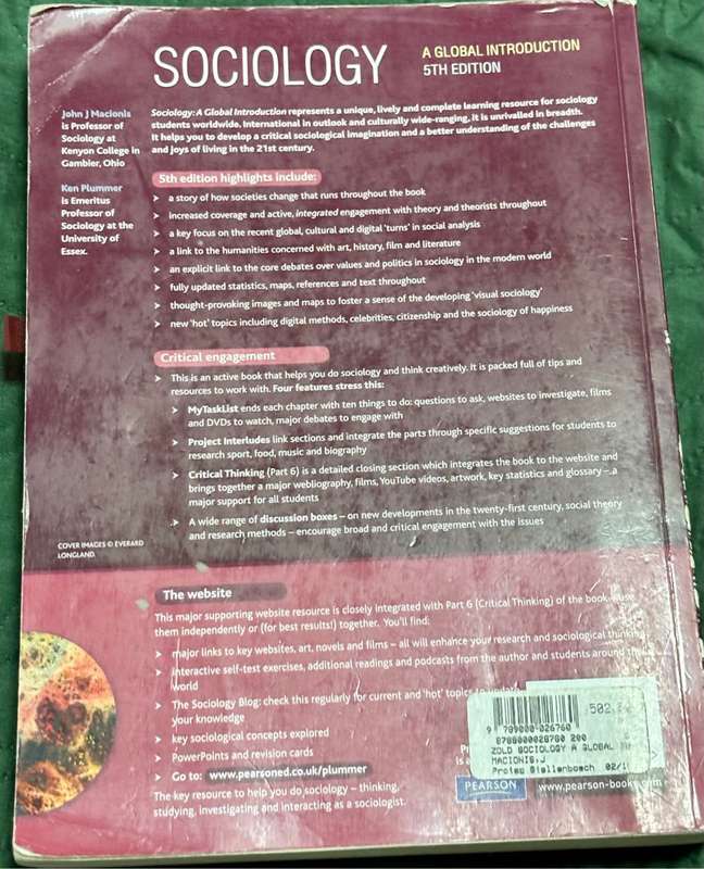 Sociology 5th Edition John J Macionis & Ken Plummer