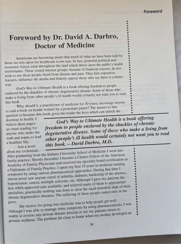 Gods Way to Ultimate Health by Dr George H Malkmus with Michael Dye