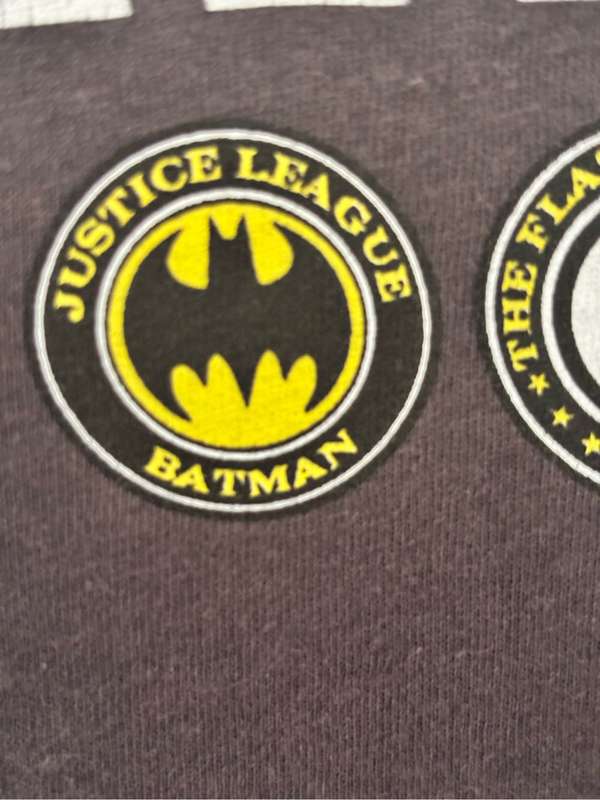 Justice League T Shirt Four Patches Size M Grey Vintage