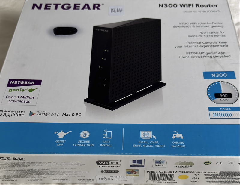 Netgear N300 WiFi Router Model WNR 2000v5