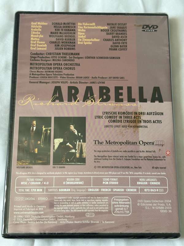New DVD Opera Collection Lot 5, Macbeth, Arabella, Siegfried, Salome and Lelisir damore