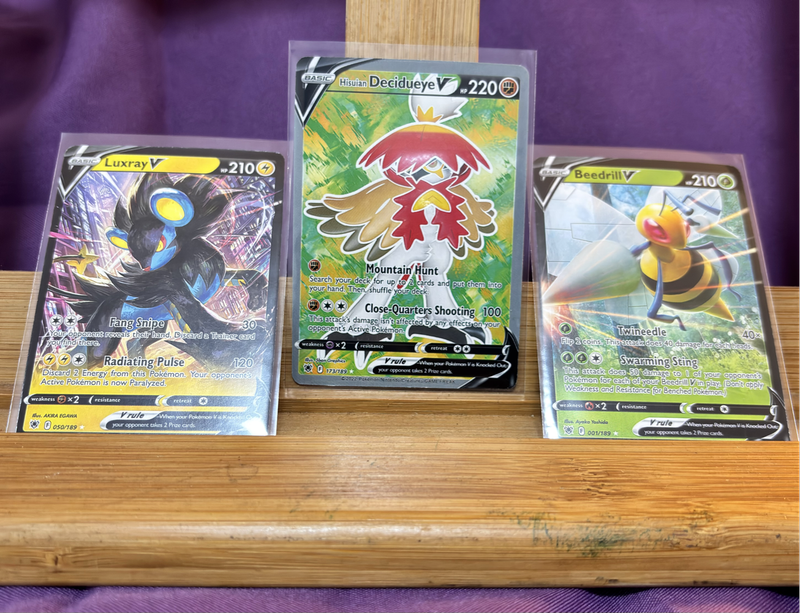 Pokemon 2022 Full Art V Ultra Rare Hisuian 173, Luxray 50 & Beedrill 1 SS Astral Radiance