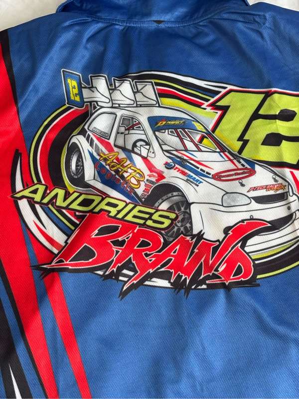 Racing Shirt Andries Brand 12 Blue Full Print front and back